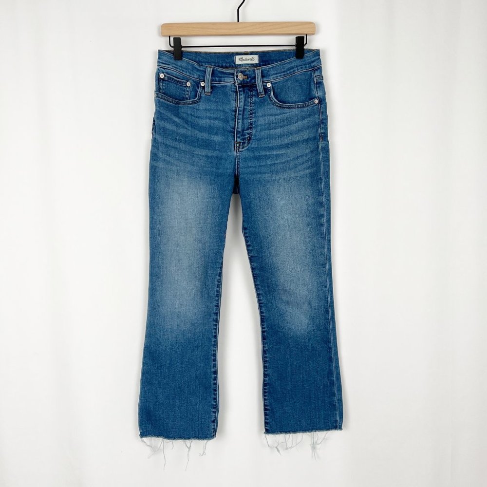 Blogger Favorite Madewell Cali Demi-Boot Jeans Fleetwood Wash Raw-Hem Cropped 28 - Picture 5 of 16